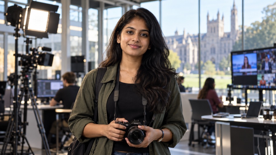 Creative student working in a media and communication setting